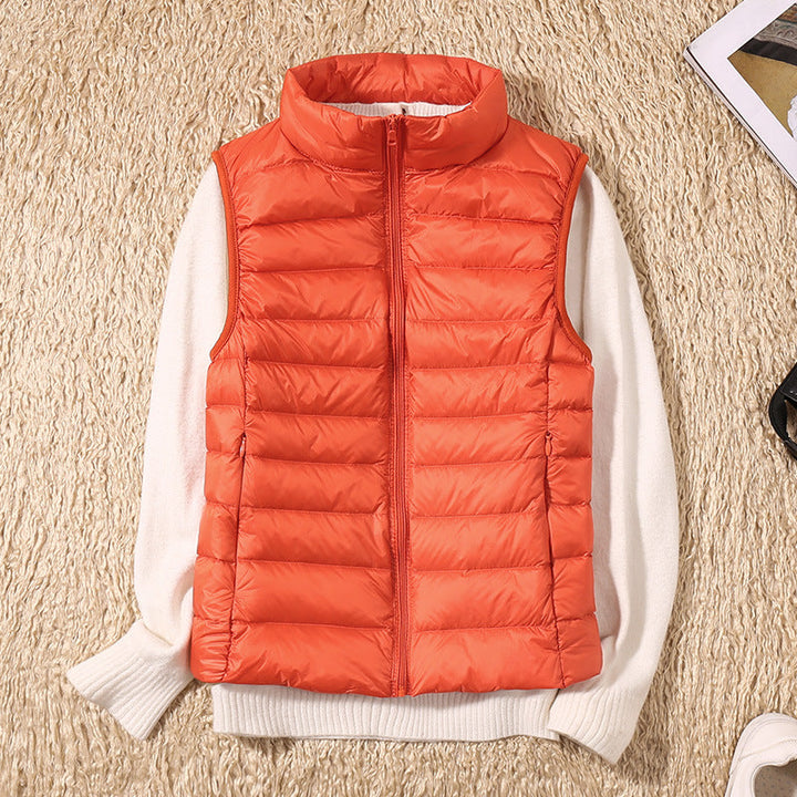 June - New Vest with White Duck Feathers